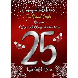 Silver 25th Wedding Anniversary Card (Special Couple)
