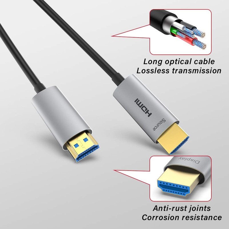 ATZEBE Fiber Optic HDMI Cable 25m, Premium HDMI 4K Cable