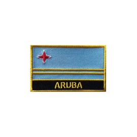 NIUYIBAO 1 PCS Aruba Flag Patches Iron On or Sew On Embroidered Tactical Military National Aruba Patch