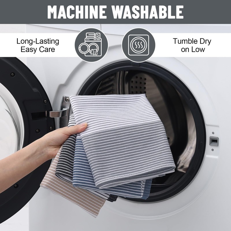 Homaxy Premium Cotton Kitchen Towels 18"x 28", 6 Pack Large
