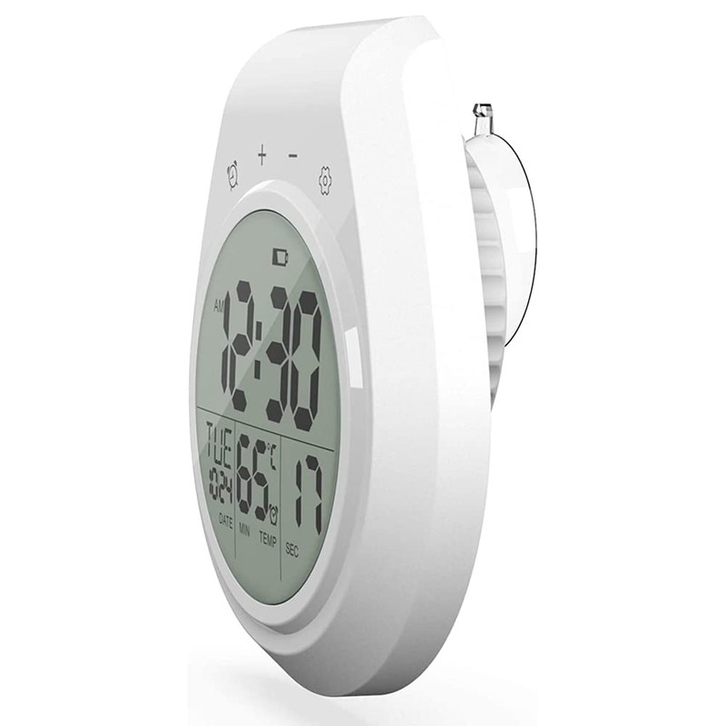 Lyaciomn Digital Shower Clock Waterproof Digital Kitchen Wall Clock 12/24