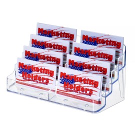 Marketing Holders 8 Pocket Business Card Organizer Clear Acrylic Counter Top Multi Pocket Qty 2