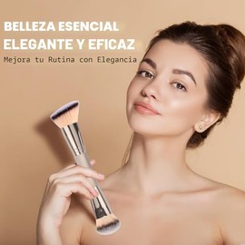 Dpolla, brochas de maquillaje para base, 2 unidades, brochas de maquillaje premium de doble punta (brochas para base, polvo, colorete y contorno) para