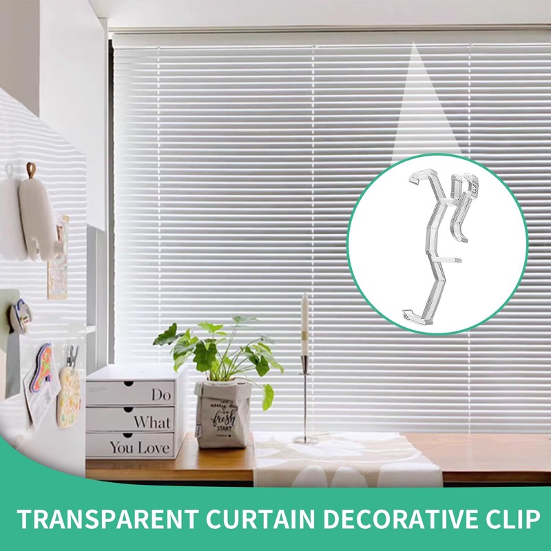 10 Pcs Valance Clips 2.5'' Window Blinds Hidden Clip Clear