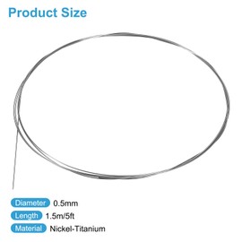 uxcell 5 Feet Nitinol Wire, 1 Pcs 0.5mm Super Elastic Nitinol Shape Memory Pre-Trained Wire Nickel-Titanium Spring Steel Wire for Research Labs DIY Classroom Display