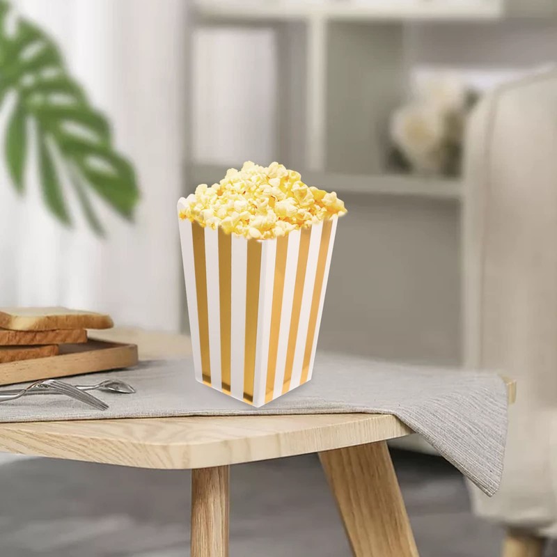 NUOBESTY 24pcs Paper Popcorn Boxes, Cardboard Candy Container Mini Popcorn