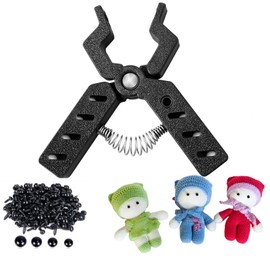Safety Eye Tool, Safety Eye Tool Auxiliary Tool for Attaching Safety Eyes for Crocheting Safety Eyes Crochet Tools, Amigurumi Crochet & Stuffed 5-30mm Animal Eyes Tool for Crochet Stuffed Toy - Black