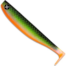 Monkey Lures Fat Lui - 9 cm, 11 cm, 14 cm, 18 cm, 23 cm - Big L Bait, Soft Bait, Pike Bait, Artificial Bait Fishing, Rubber Bait (Watermelon - Slightly UV Active, 18 cm)