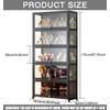 idhhco 5-Tier Display Cabinet with Acrylic Doors, 67” Transparent Bamboo