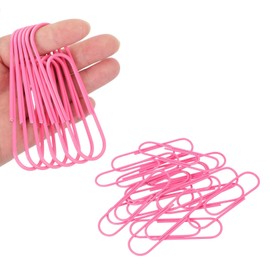 PATIKIL 4 Inch Large Paper Clip, 15PCS Big Paper Clip Extra Large Huge Metal Giant Clips Rust-Proof Strong Durable Bulk Cute for Home Office Accessories Bookmark, Pink