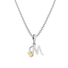 SBI Jewelry Women Initial Heart Necklace Silver M Necklace Letter Pendant Gold Heart Charm Gift Necklace Daughter Wife Friend Anniversary Birthday