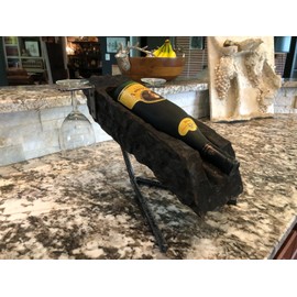Handmade wine bottle holder stand