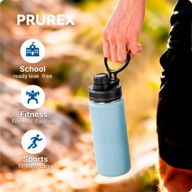 Prurex Spout Replacement Lid for Hydrapeak Wide Mouth 14 26 32 40 50 oz Bottles, Chug Lid with Ergonomic Handle, Leak-Proof Spout for Gym Hiking, BPA-Free