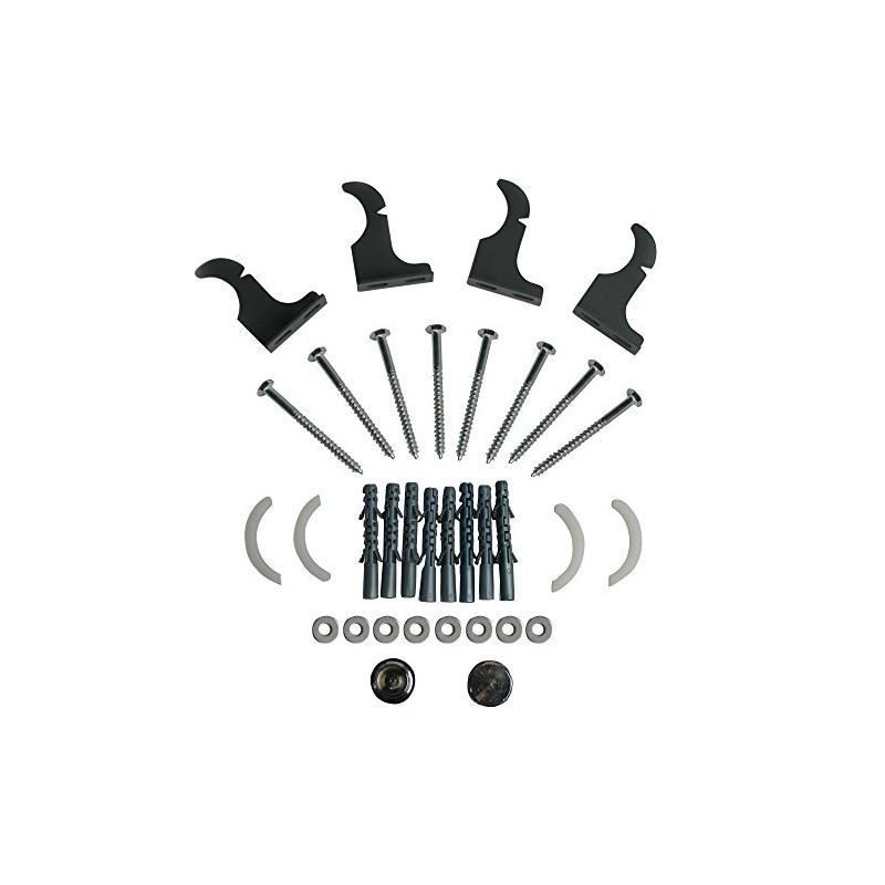 NRG Anthracite Radiator Wall Brackets Fitting Kit for Flat Oval