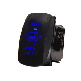 ESUPPORT Car 12V 20A Momentary Button Rocker Toggle Switch Blue LED Light Winch in Out ON-Off-ON 7Pin
