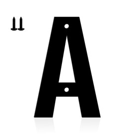 Ya_chtttwo Metal House Numbers,6" Black Metal Modern Door Garden Mailbox Apartments Outside Farm Decorative Letters House Numbers with Nail Kit Visibility Signage(Black-A)