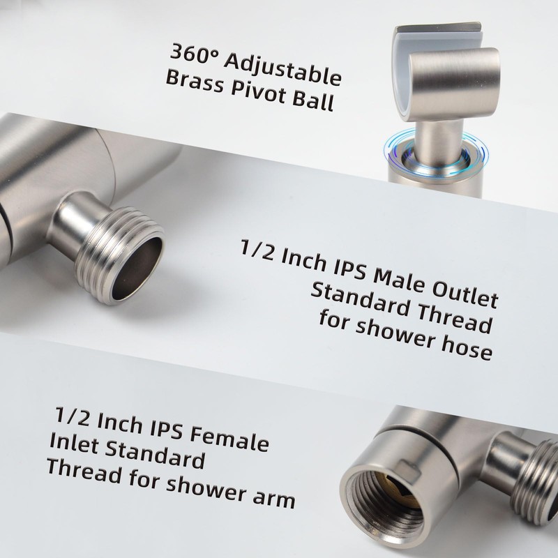 KAPHOME Shower Head Holder,All Metal Handheld Shower Head Holder,Adjustable Shower