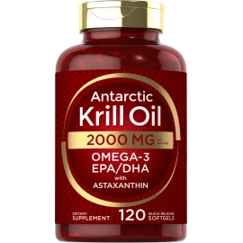 Antarctic Krill Oil 2000 mg 120 Softgels | Omega-3 EPA, DHA, with Astaxanthin