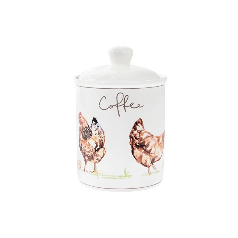 The Leonardo Collection Country Life Chickens Coffee Storage Cannister Caddy