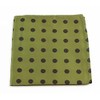 Mens Olive Green & Brown Polka Dot Silk Pocket Square