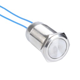 DMWD 22mm Waterproof IP67 Metal Latching Push Button Switch Heavy Duty 10Amp 12V 24V 120V ON-Off 1NO with Wires for 7/8" Mounting Hole Without LED Light