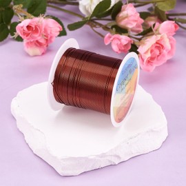 Pandahall 75.5 Feet Tarnish Resistant Copper Wire 24 Gauge Jewelry Beading Craft Wire for Jewelry Making (Saddle Brown)