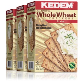 Kedem Whole Wheat Crackers, 9oz (3 Pack) | Wholesome & Healthy Crackers, Light & Crispy, Great for Snacking