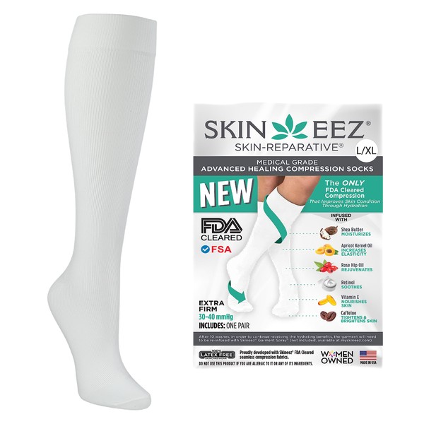 Skineez Compression Socks, Medical Grade, Advanced Healing Compression Socks 30-40mmHg,