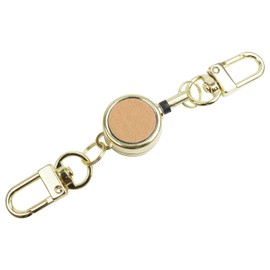 Prendre PR-REEL05 Key Reel, Cute, Colorful, Carabiner, Compact, Lightweight, Key Ring, Gold, Key Cord, Fishing, Camping, Outdoors, Stretchable, Stretchable, beige