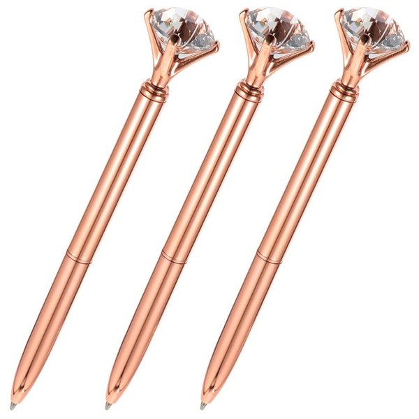 Operitacx 3pcs Diamond Ballpoint Pen Crystal Ballpoint Pens Hard Pencil