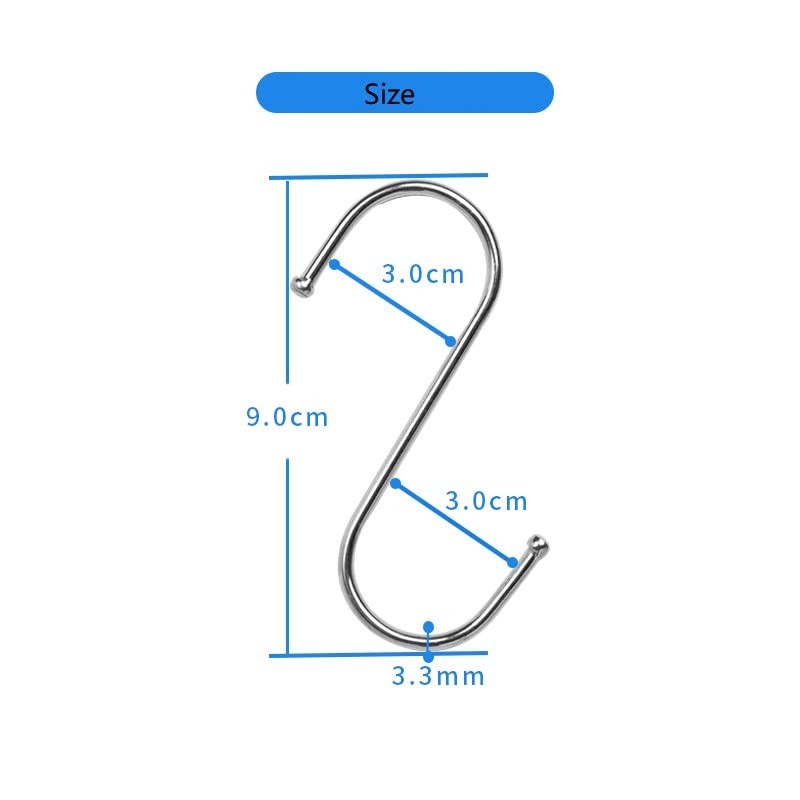 20 Pack 3.5" Hooks,H HOME-MART S Shaped Hanging Hooks Heavy