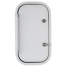 RecPro RV Baggage Door | Rounded Corners | Camper | Compartment Door | White Fiberglass (10" W x 18" H) | Made in America