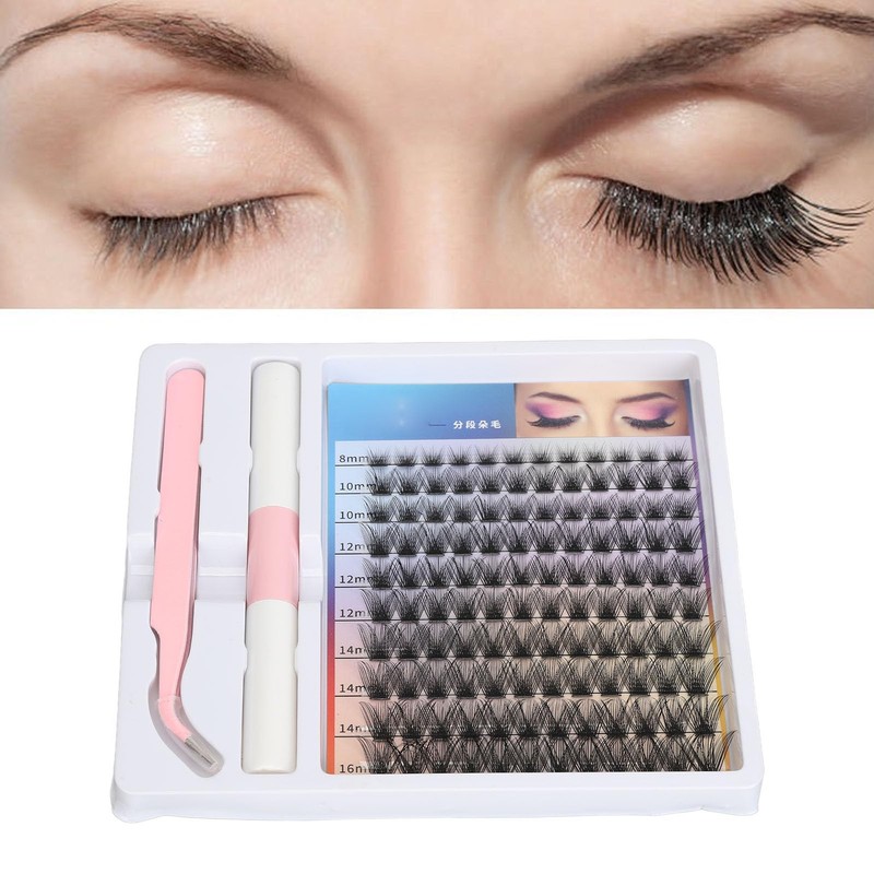 Kit de Extensión de Pestañas DIY, 120 Piezas en Racimos,