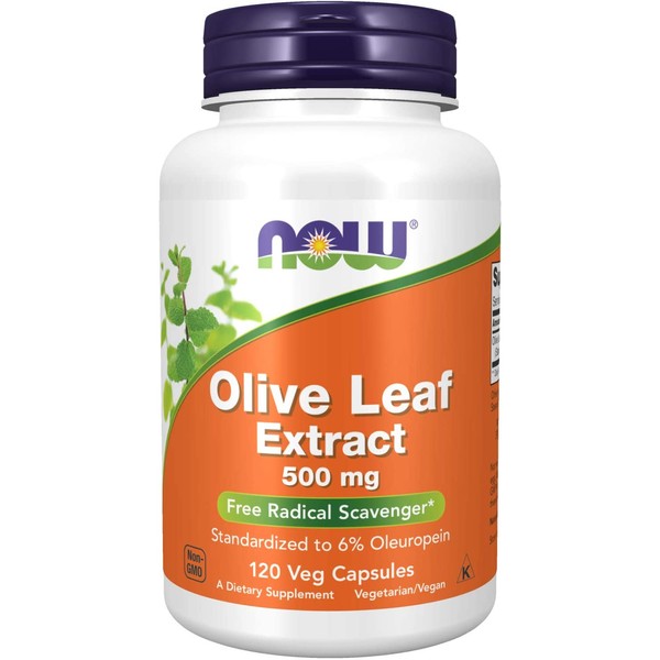 Now Foods Supplements, Olive Leaf Extract 500 mg, Free Radical Scavenger*, 120 Veg Capsules