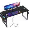 KKL Small Desk with Power Outlets and USB Port Computer