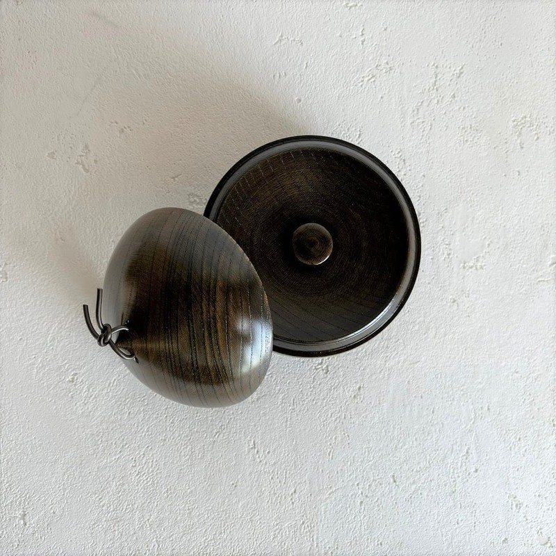 浅田漆器工芸 欅茶入 栗 AS3-2