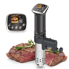 KitchenBoss Sous Vide Cooker Machine: Ultra-quiet Sous Vide Precision Cooker Built-in TFT Color Recipes, 1100W Sous-vide Immersion Circulator, Brushless Motor IPX7 Waterproof Stainless Steel