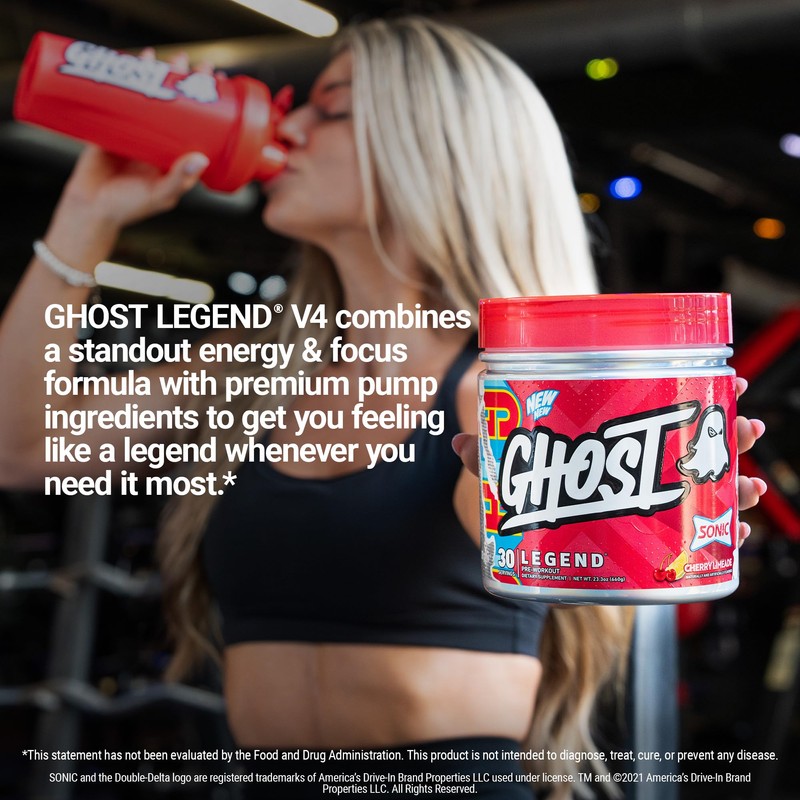 GHOST Legend Pre Workout Powder, Sonic Cherry Limeade - 30