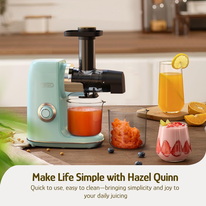 Hazel Quinn Masticating Juicer - Cold Press Slow Juicer for