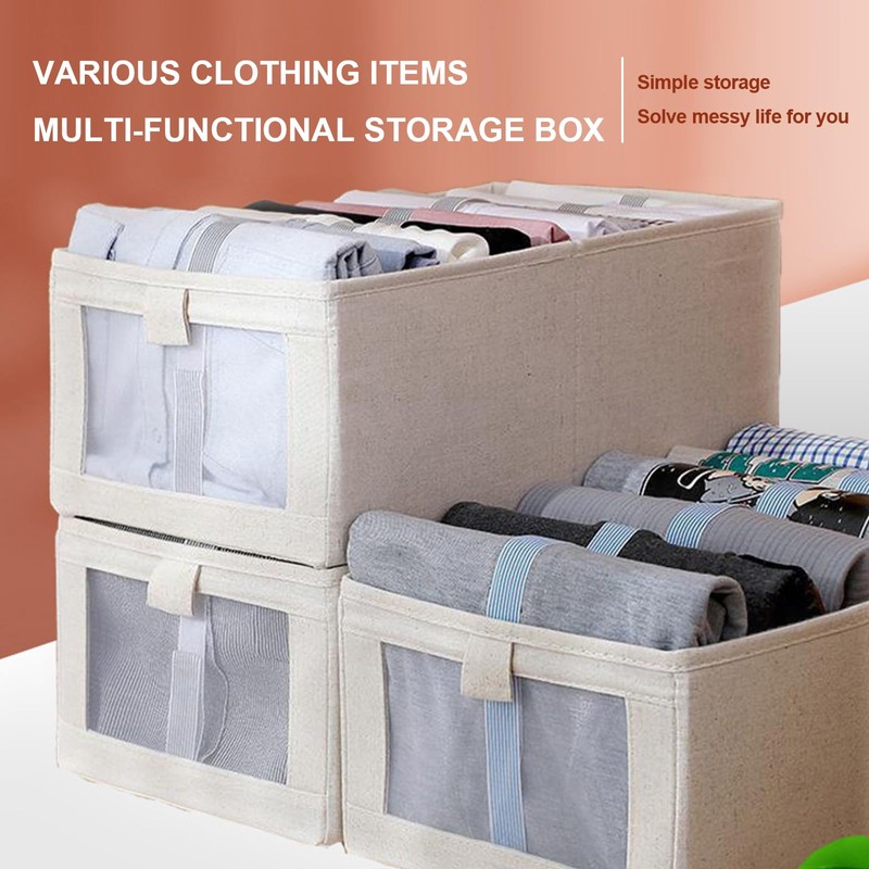 Vbvbip Cotton Linen Drawer Organizer Bins Set of 2 -