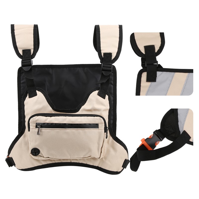 Outdoor Multifunction Tactics Chest Bag Nylon Khaki Leisure Sports Fitness