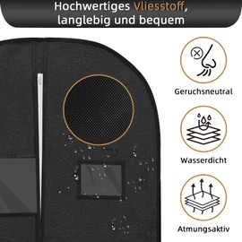 DOBVDLA Pack of 2 Garment Bags, Garment Bag, Long 125 x 60 cm for High-Quality Garment Cover for Suit, Jacket, Dress, Breathable Storage Bag for Travel and Protection