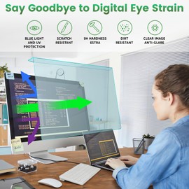 F FORITO 23-24 inch Blue Light Blocking Hanging Screen Protector Panel, Eye Protection Anti Blue Light Acrylic Filter for 23, 23.6, 23.8, 24” Diagonal Widescreen LED LCD PC Monitor