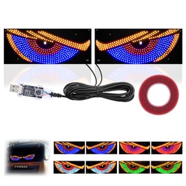 2Pcs Ojos Led para Carro, Ojos para Camion Trailer, Luz de Señal Ambiental, Ojos para Parabrisas de Trailer, Inteligente, Dinámico para Coches, Fiestas, Tiendas, Supermercados (Azul)