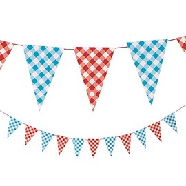 County Fair Hanging Pennant Banner - 9 feet with 7 pennants - Party Decor - 1 Piece