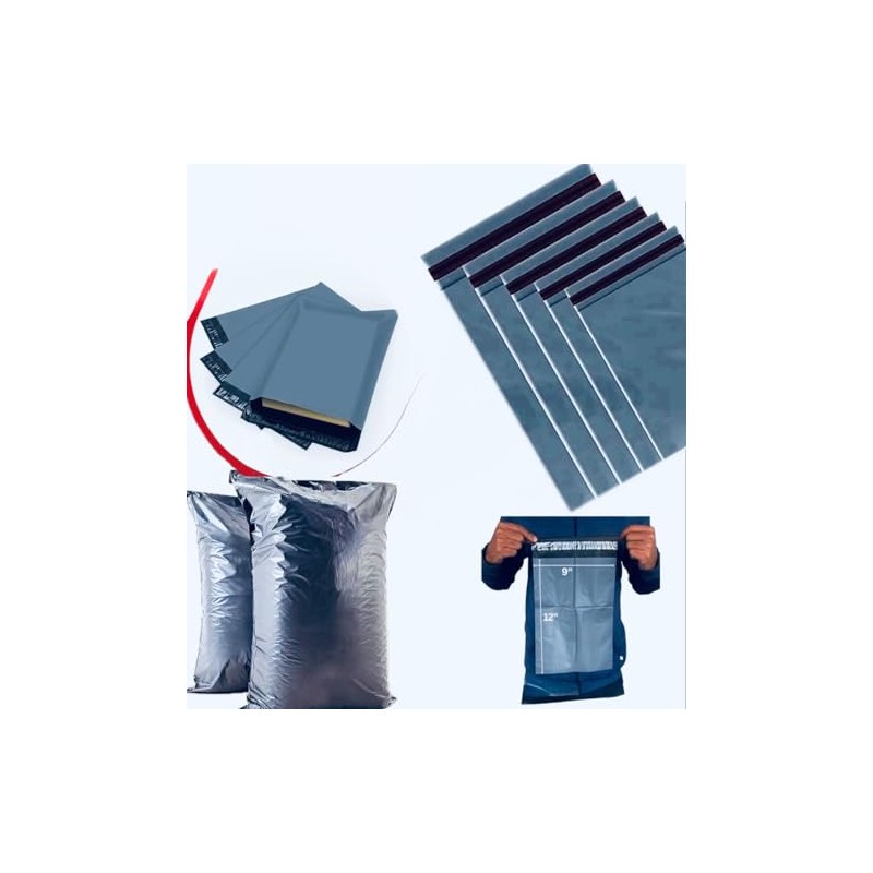 Backcare ® 100 Pcs Grey Postal Bag 9 x 12
