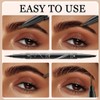 MOLZINY Augenbrauenstift Wasserfest Augenbrauenstift härchenzeichnung Wasserfest 2-in-1 Dual-Ended Wischfest Eyebrow