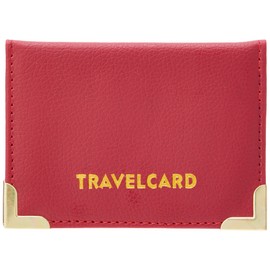 qu Red Soft Leather Travel Bus Pass Credit ID Card Wallet Cover Case Holder