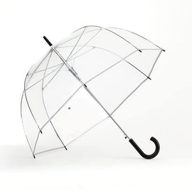 ShedRain Clear Bubble Umbrella – See Through, Rain & Windproof Umbrella - Perfect for Weddings, Prom, Graduation and Outdoor Events - Automatic Open, Black Crook Handle, Clear Dome with a 52” Arc (Clear with Silver Trim and Black Handle)