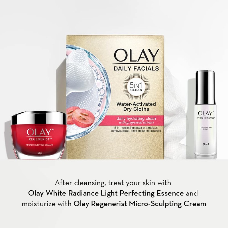 Olay 4-In-1 Daily Facial Cloths, Normal Skin 33 Count, Packaging